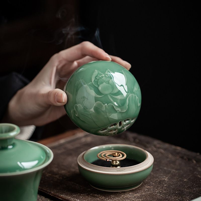 Celadon incense sticks, handicrafts, ornaments, incense burners, incense plates, Japanese literati u