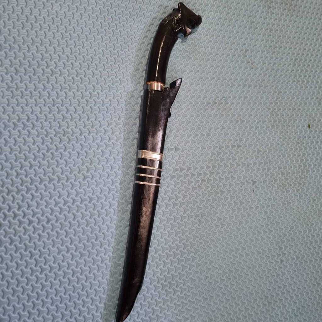 golok singa hitam bahan baja plat