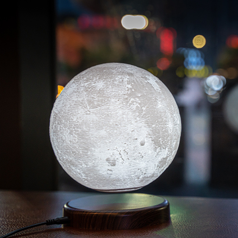 3D Magnetic Levitating Moon Lamp Night Light 15cm Rotating wireless Led  Moon Light Floating lamp no