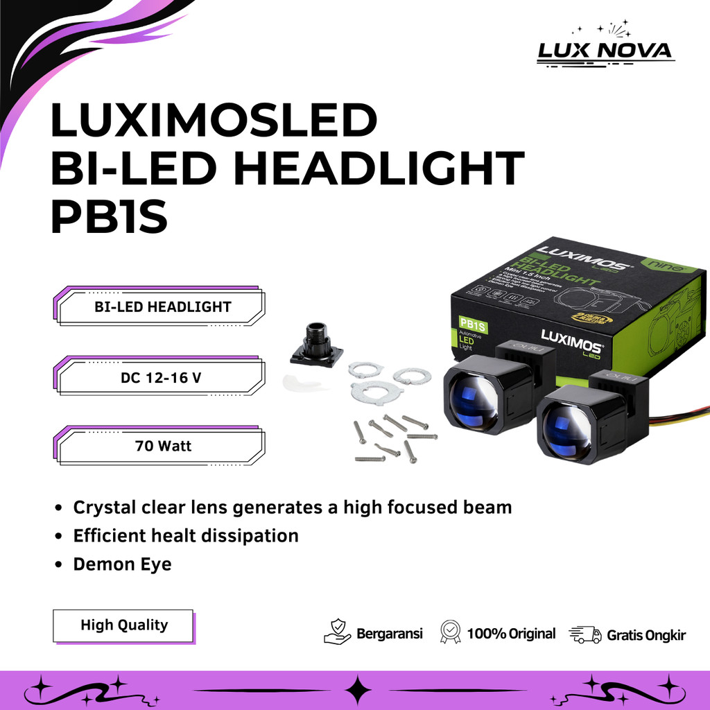 Biled Projector Laser 1.5 Inch 140W Motor Mobil Cut Off Super Terang Selenoid Tembus Kabut Hujan Dev