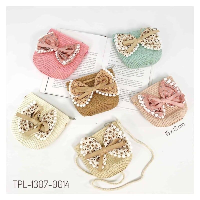 Tas Rajut Mini Selempang Wanita Aksesori Fashion Pita Renda Lucu