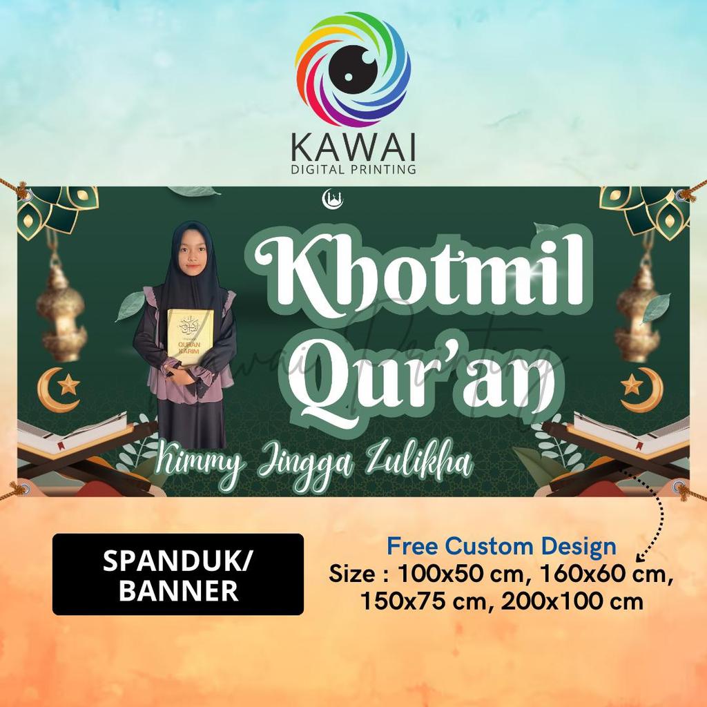 Spanduk Banner MMT Khotmil Qur'an Hijau Bisa Rekuest 200x100 Cm