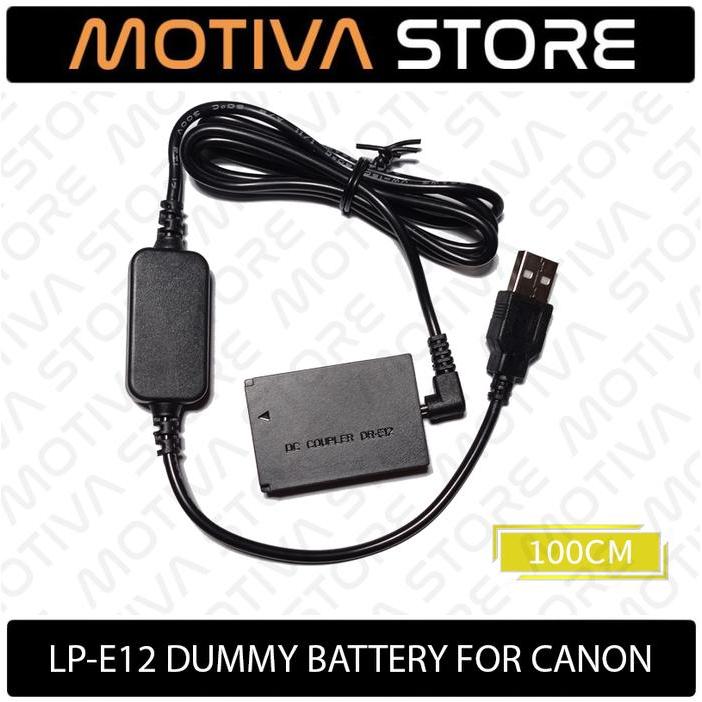 LPE-12 Dummy Battery DC Coupler For Canon EOS M M2 M10 M50 M100 LPE12 - 100cmTerlarisssss