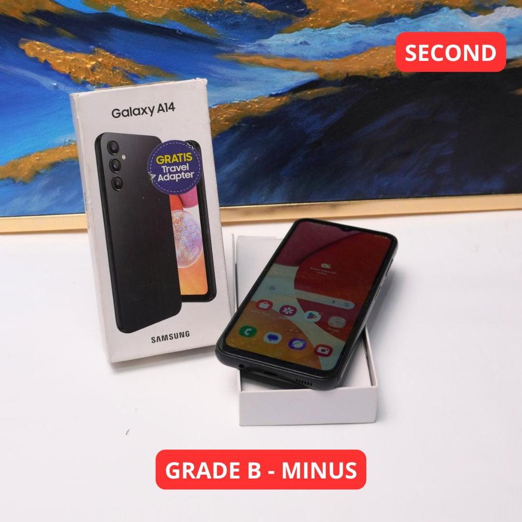 SAMSUNG A14 6/128 GB GRADE B - MINUS HP SECOND ORIGINAL SINAR MUTIARA CELL