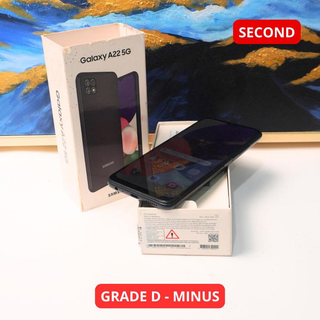 SAMSUNG A22 6/128 (5G) GRADE D - MINUS HP SECOND ORIGINAL SINAR MUTIARA CELL