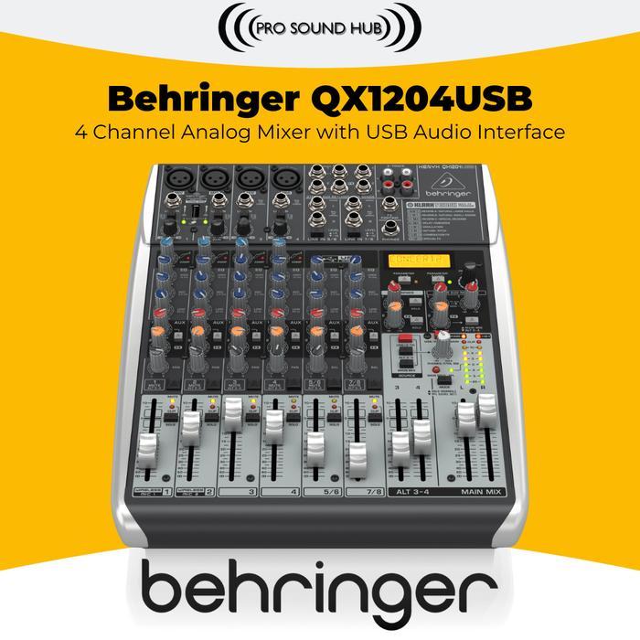 Behringer QX1204USB Mixer 4 Channel Mono 2 Stereo Soundcard USB Interface QX-1204