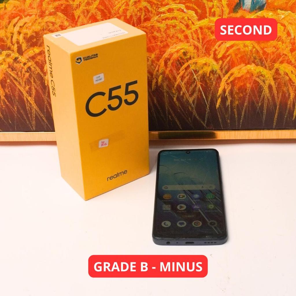REALME C55 8/256 GB GRADE B - MINUS HP SECOND ORIGINAL SINAR MUTIARA CELL
