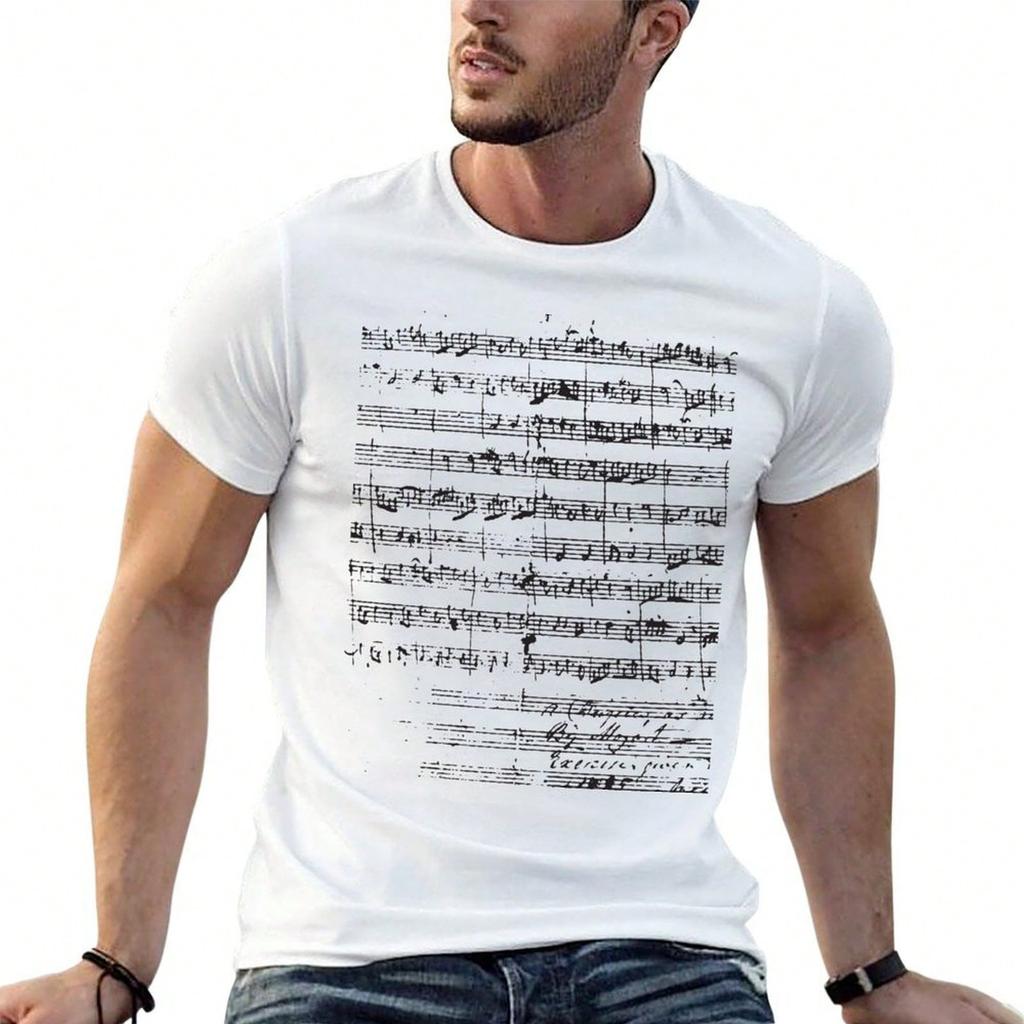 Mozart Manuscript T-Shirt men t shirt cotton 100% t shirt man casual T-Shirt