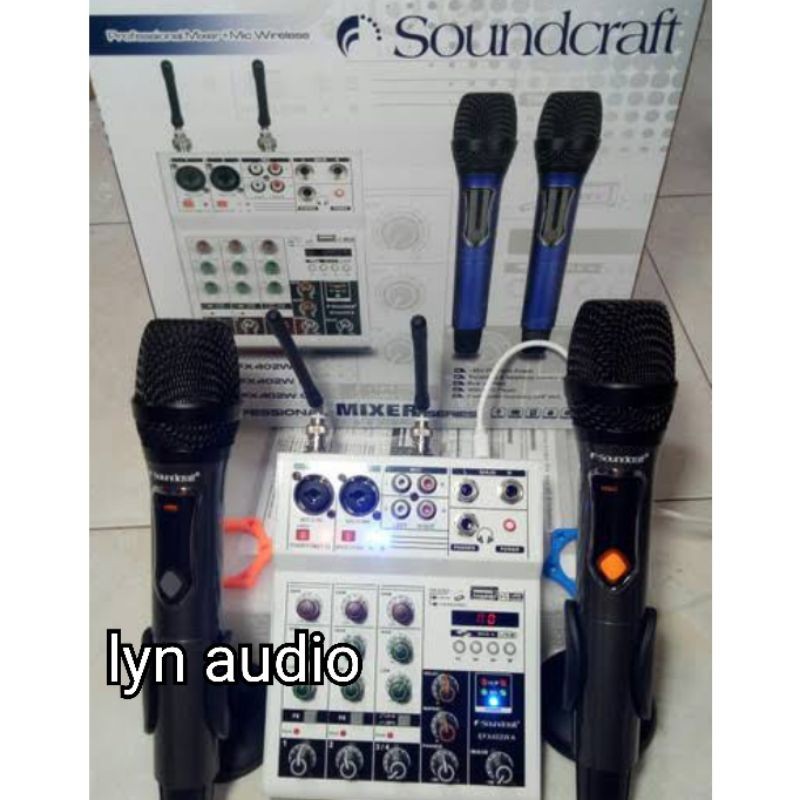SOUNDCRAFT EFX402W MIXER EFX 402 W FREE 2 MIC WIRELESS EFX 402W