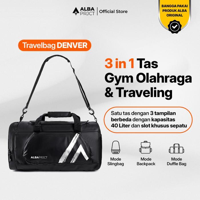 gede berkah shop (BUAT MUDIK) ALBA PROJECT - Travelbag Denver - Tas Travelbag Pria Multifungsi 3 in 