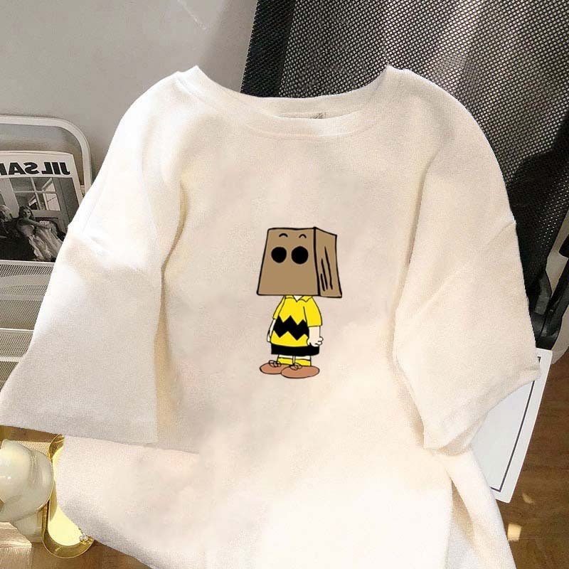 COD Kaos pola anak laki-laki tas kertas jalanan gaya Eropa dan Amerika | Kaos pria berkualitas tebal