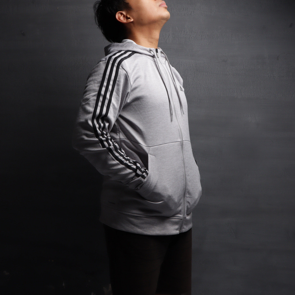 Jaket Sportwear Stripe Tech Fleece Full Zip Hoodie  - Jaket Casual Sporty Fleece Tebal