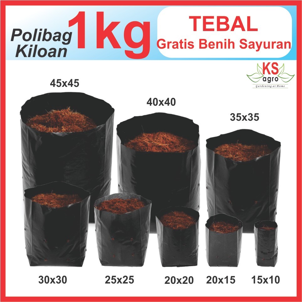 Polybag Polibag Polibek Kiloan 1kg Tebal 15x10 15x20 20x20 25x25 30x30 35x35 40x40 45x45 50x50 60x60