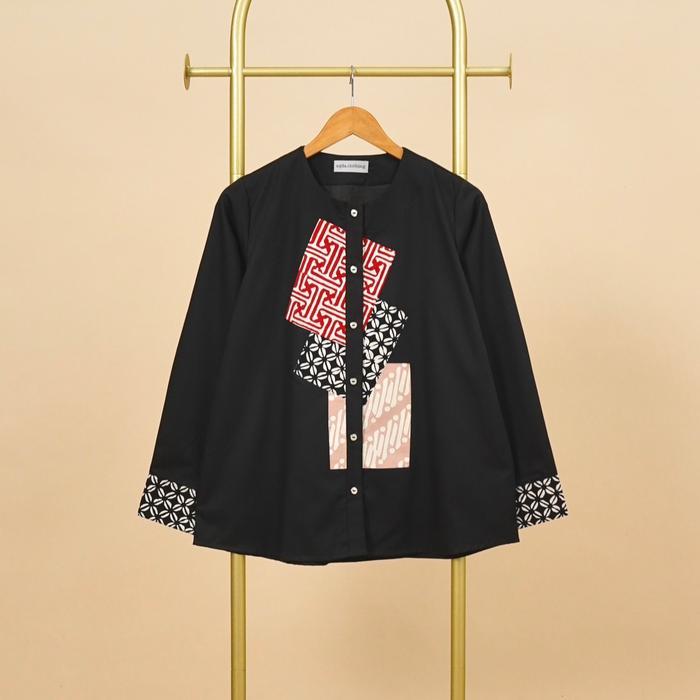 New Collection Atasan Batik A0515 Hitam - S-M