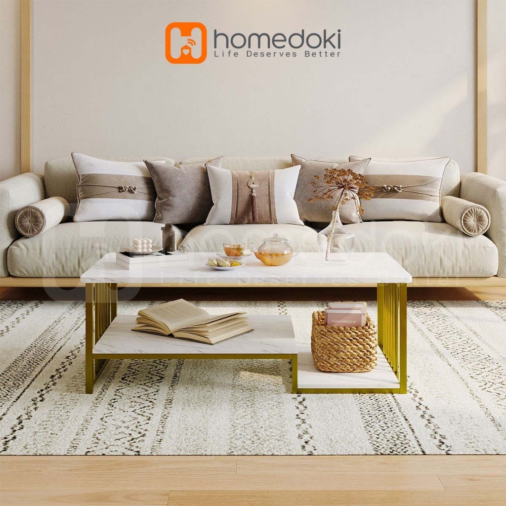 Homedoki Meja Ruang Tamu Minimalis/Meja Makan/Meja Kecil
