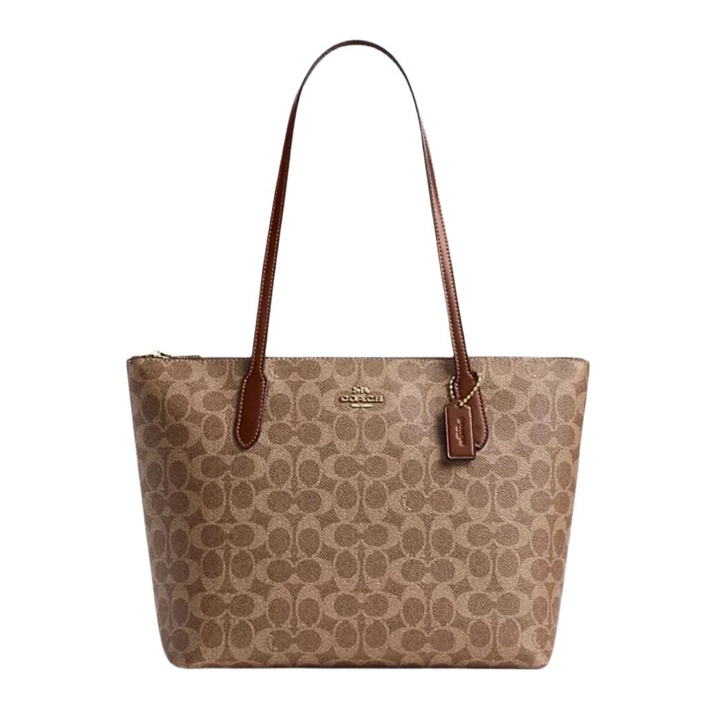 Coach Signature Khaki Saddle Mini City Tote Bag / Tas Branded Original