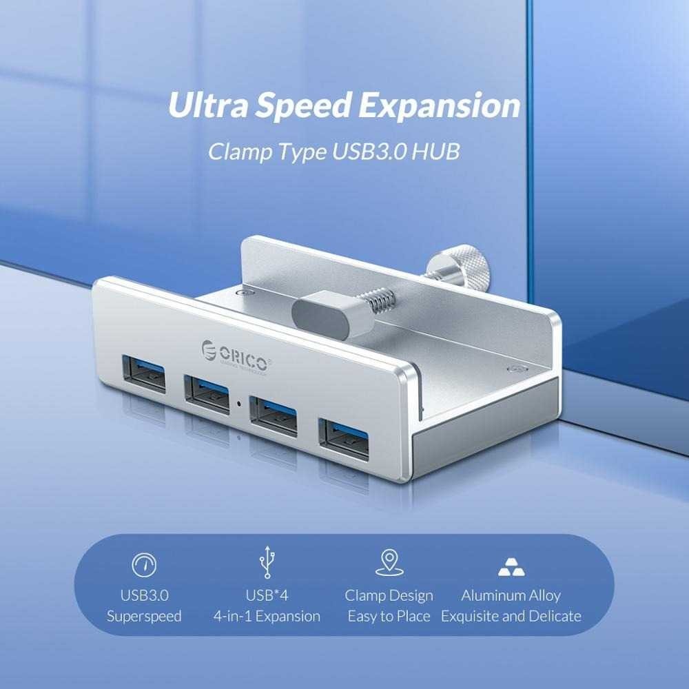 IRH JM ORICO USB Hub 3.0 Clip-on Type Aluminium 4 Port - MH4PU-P