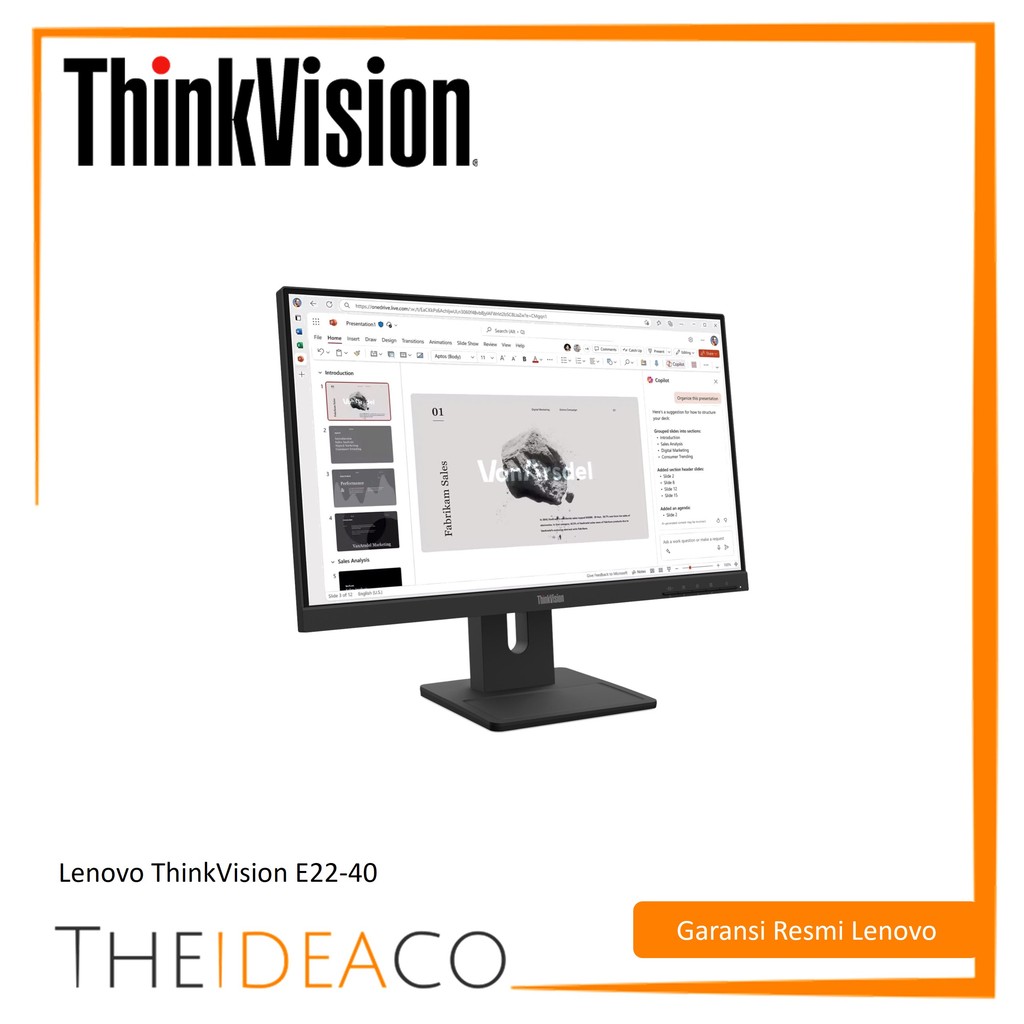 Lenovo ThinkVision E22-40 64C9MAR6ID 21.5" (1920x1080) 99% sRGB HDMI 1.4, DP 1.2, VGA W3Y