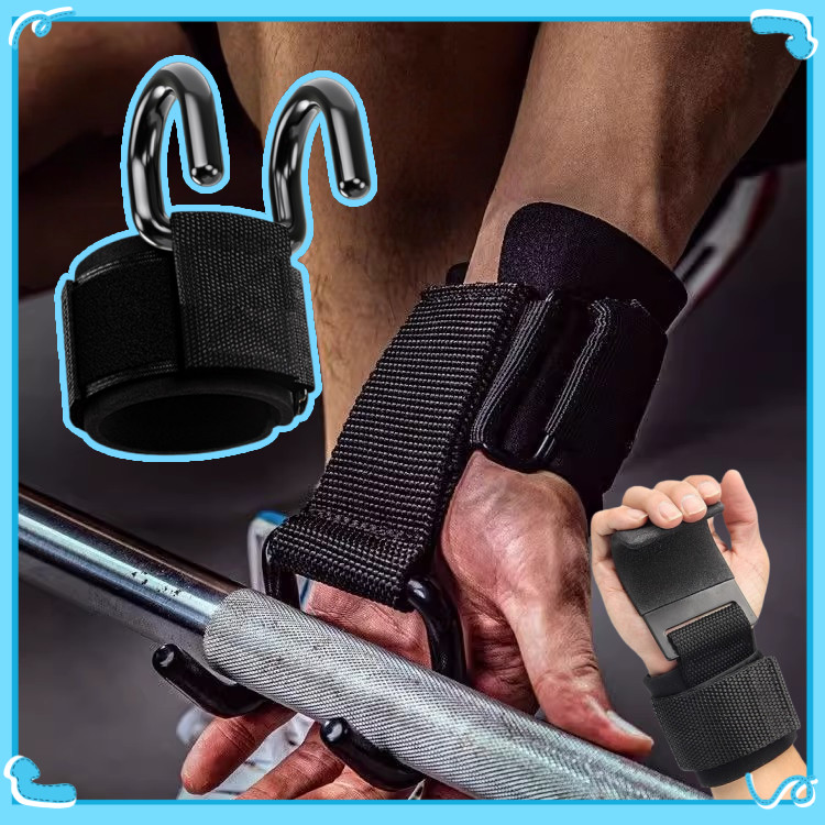 Bagus boy 2pcs Weight Lifting Pull Up Training Sports Gym Hook Grip Strap Glove Wrist Support Tahan 