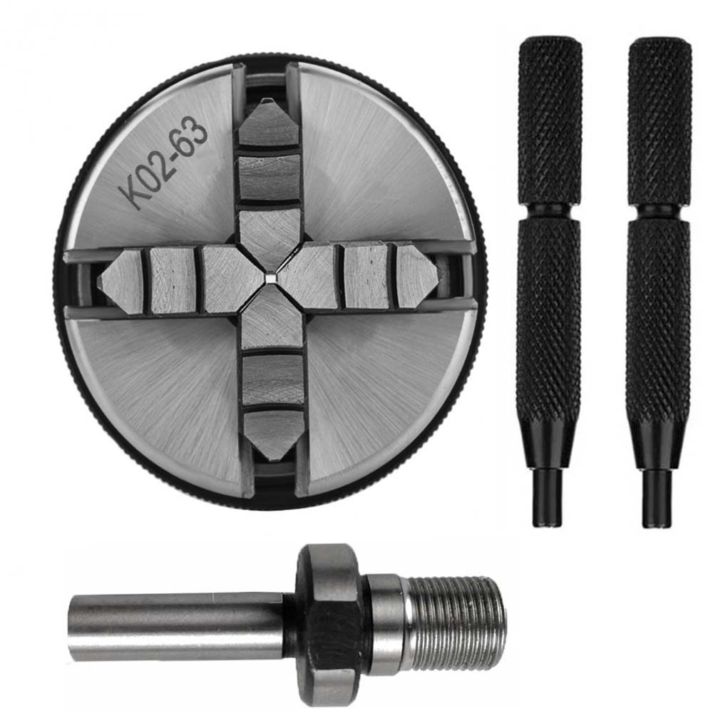 4 Jaw Lathe Chuck 63mm Safety Mini Lathe Chucks K02-63 4-jaw Self Centering Chuck+ Chuck connecting 
