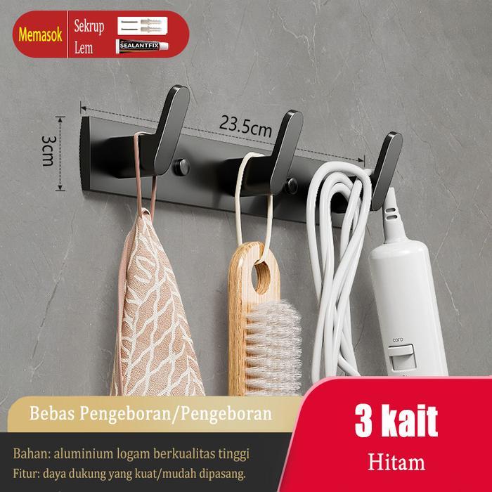 PROMO  MEIDOO Kait dinding gantungan pakaian untuk di belakang pintu kamar mandi dapur, aluminium ta