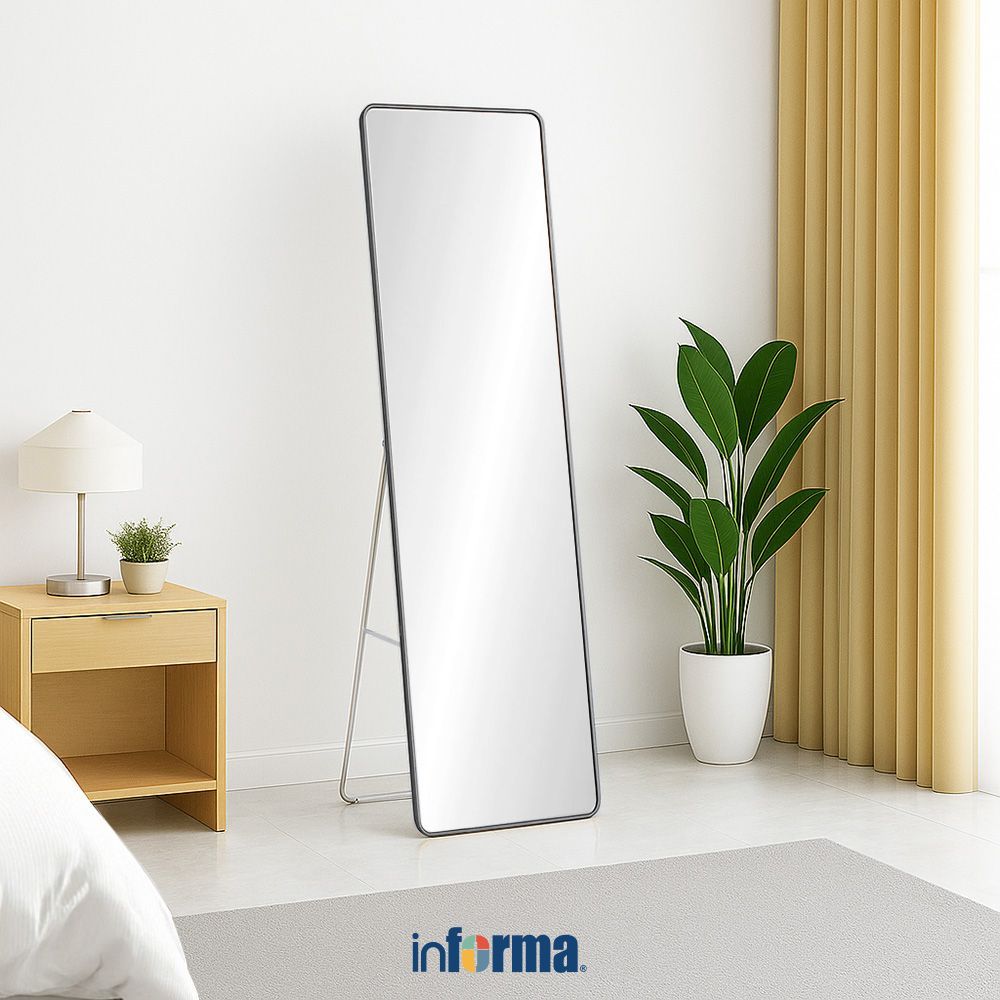 Informa 40X150 cm Cermin Lantai Pro - Hitam Standing Floor Mirror Kaca Berdiri Serbaguna Dengan Sand