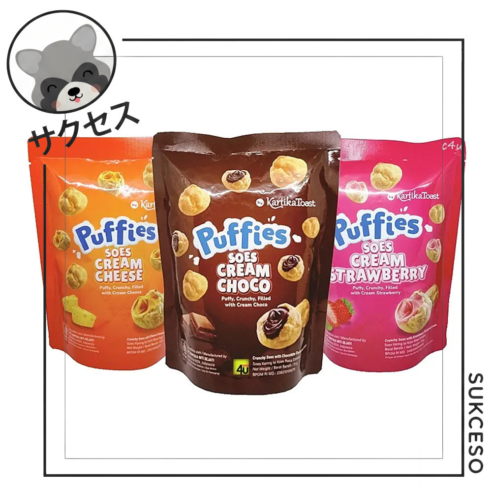 KartikaToast Puffies Soes 72g - Cream Cheese, Cream Choco | Kue Soes Kartika Sari | Sus Krim