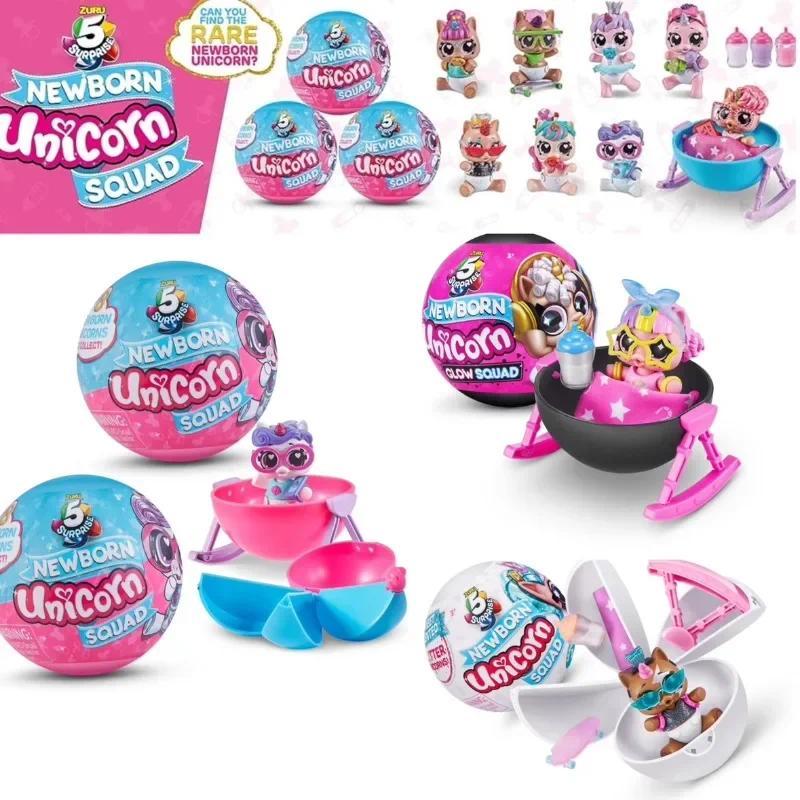 5 Surprise Capsule Toys Newborn Unicorn Squad Mini Brands Rainbocorns Blind Box Surprise Ball Anime 