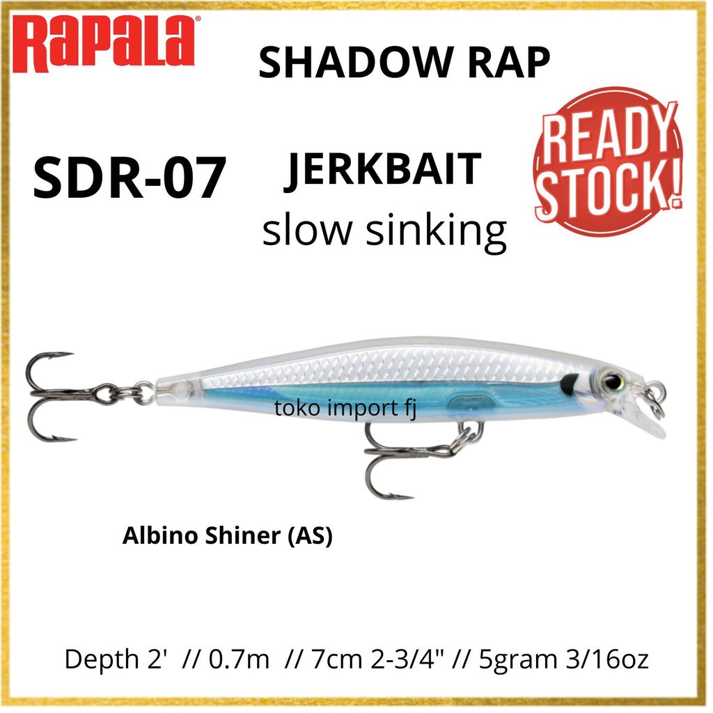 Umpan Pancing Ikan Lure 7cm 5g 0.7m 2' RAPALA SDR-7 Jerkbait Slow Sinking Shadow Rap - Rapala Shadow