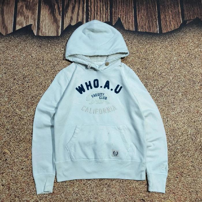 pullover hoodie stm WHO AU jemper casual daleman hoodie sherpa bagus murah size M