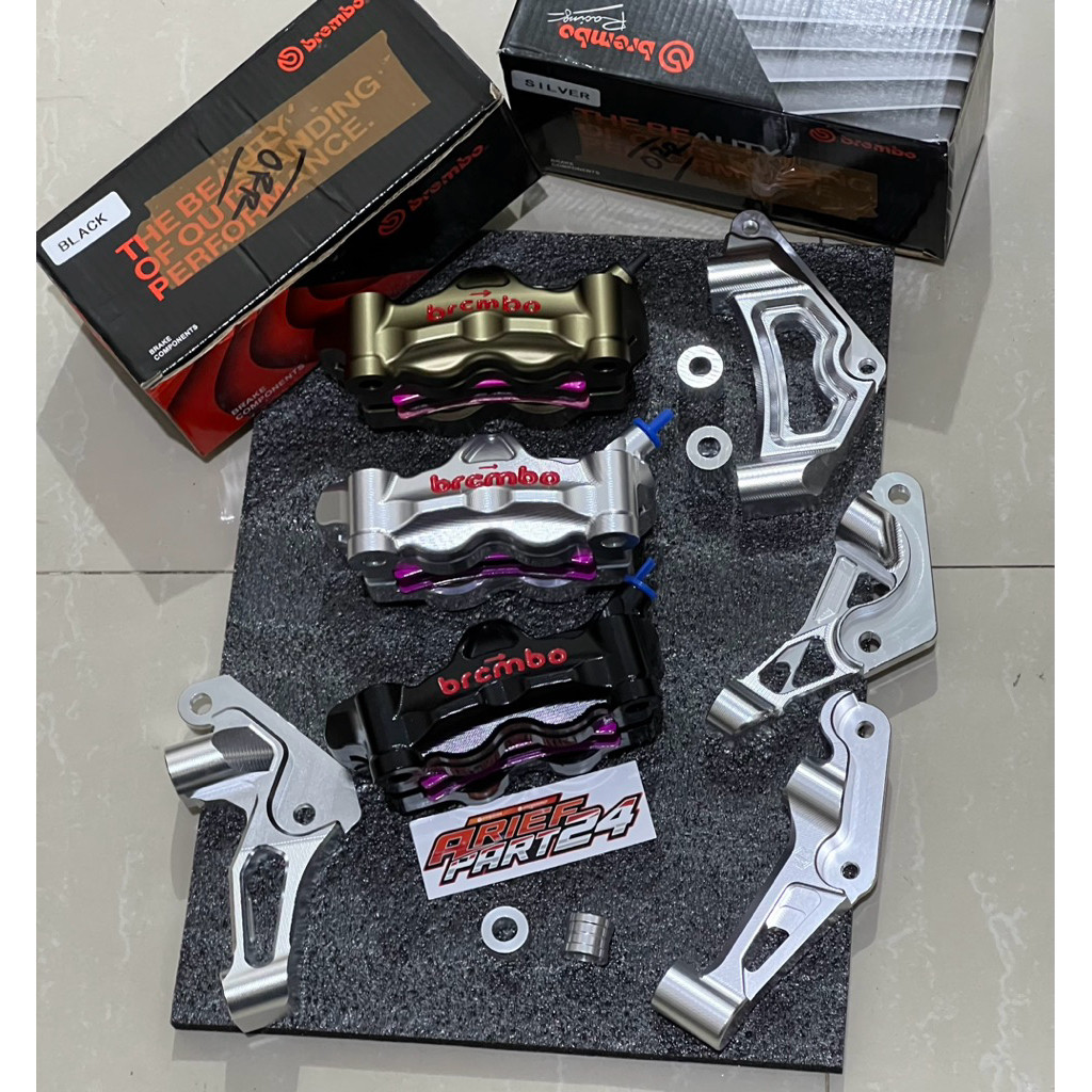 Promo Toko Kaliper Brembo gp4 m50 gp4rs cnc set breket p100 ninja Megapro tiger rxking KYB vixion