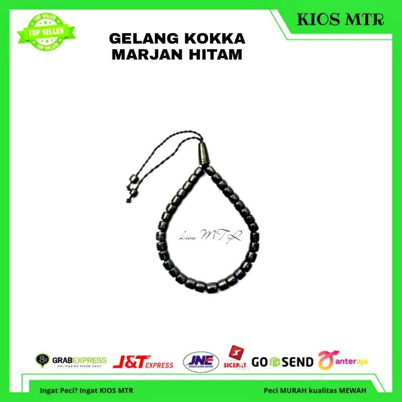 Gelang Tasbih Kokka Marjan Hitam - Asli Kayu Kaukah Bertuah