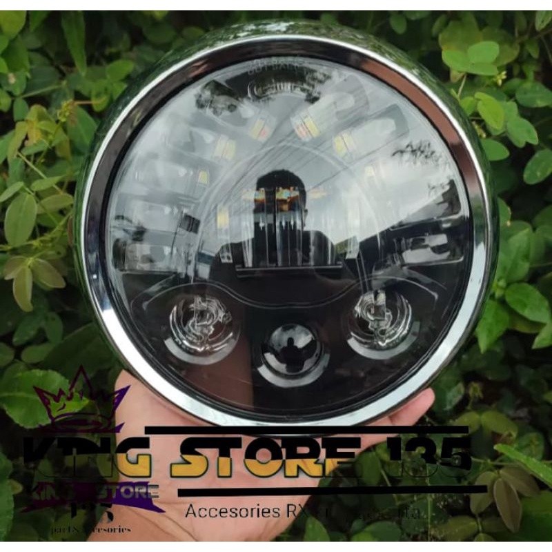 Reflektor Daymaker Rx king Vixion Old Bulat Set Batok Lampu Dan Ring Lampu