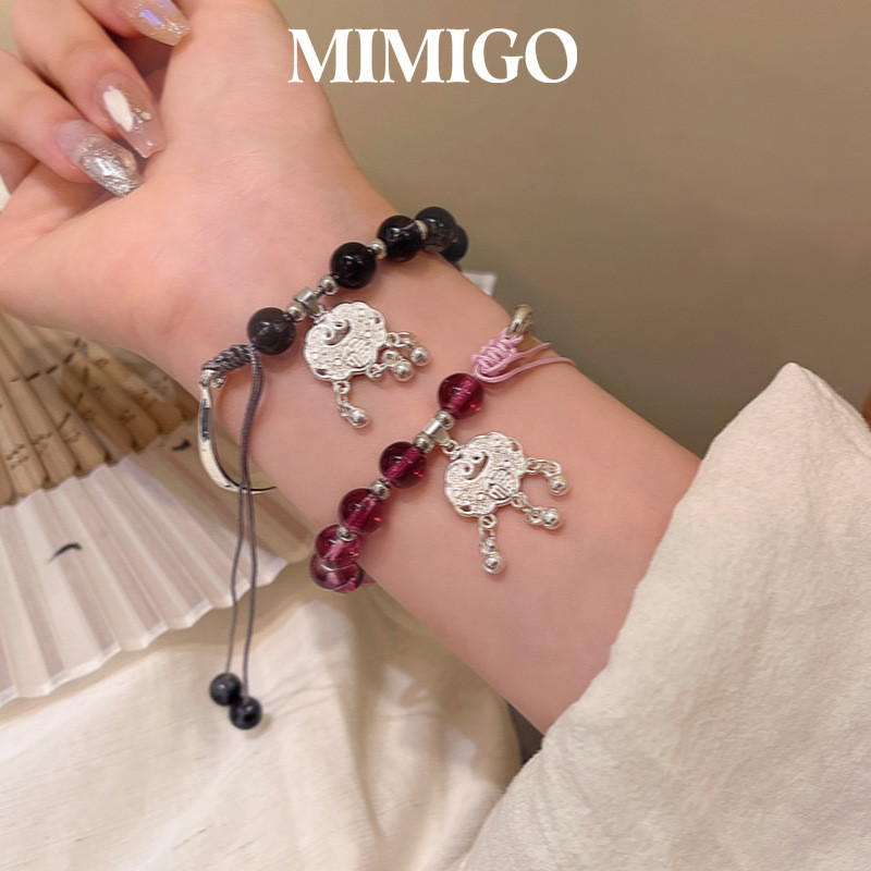 MIMIGO - Gelang Liontin Kunci Damai Busana Tionghoa Modern Wanita Ekslusif Elegan Aksesoris Tangan H
