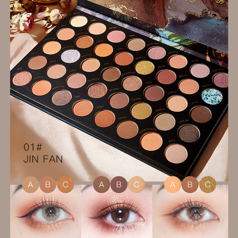 NOVO Makeup 40-Color Eyeshadow Palette Ins Super Popular Pearlescent Matte Glitter Student Daily Ear