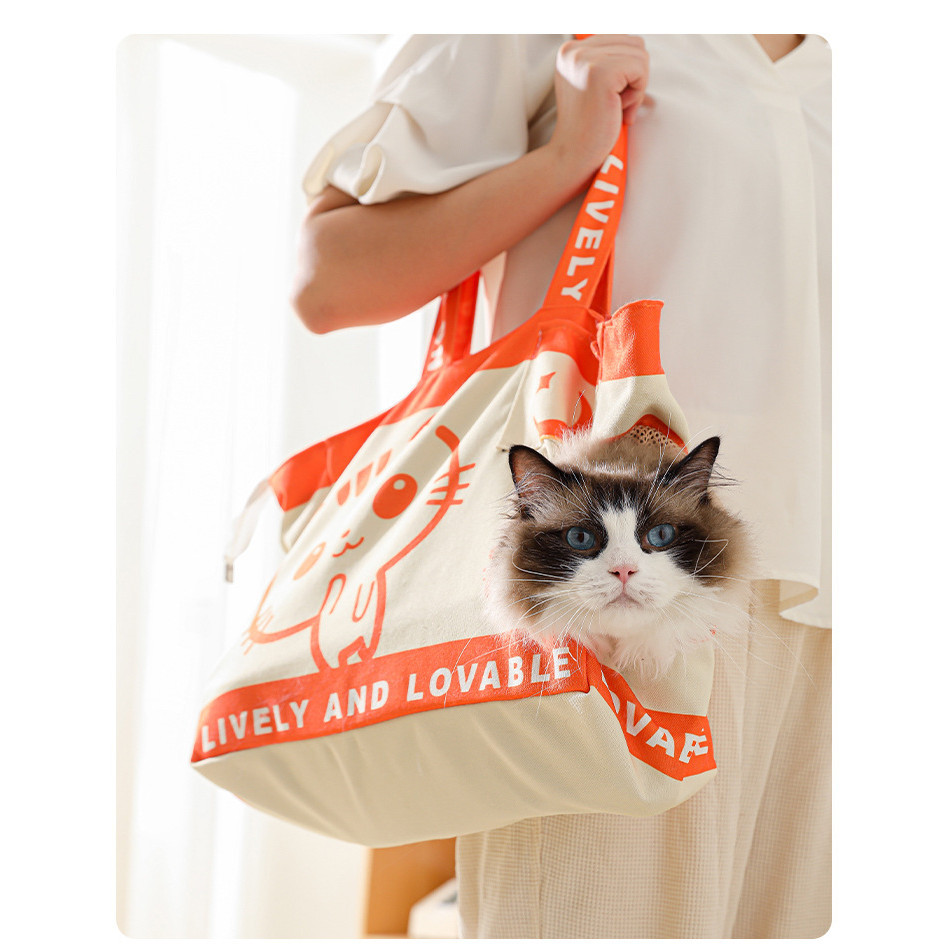 Tail Planet COD  Tas Kucing, Ransel Hewan Peliharaan yang Hangat dan Portabel, Tas Kanvas, Tas Bahu,