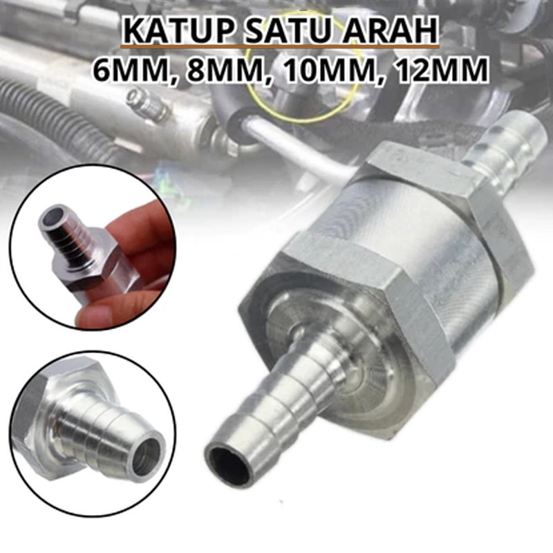 CARBOSS 6-12mm Bahan Aluminum Alloy Fuel One Way Valve Non Return/Katup Satu Arah Bensin Solar Che V