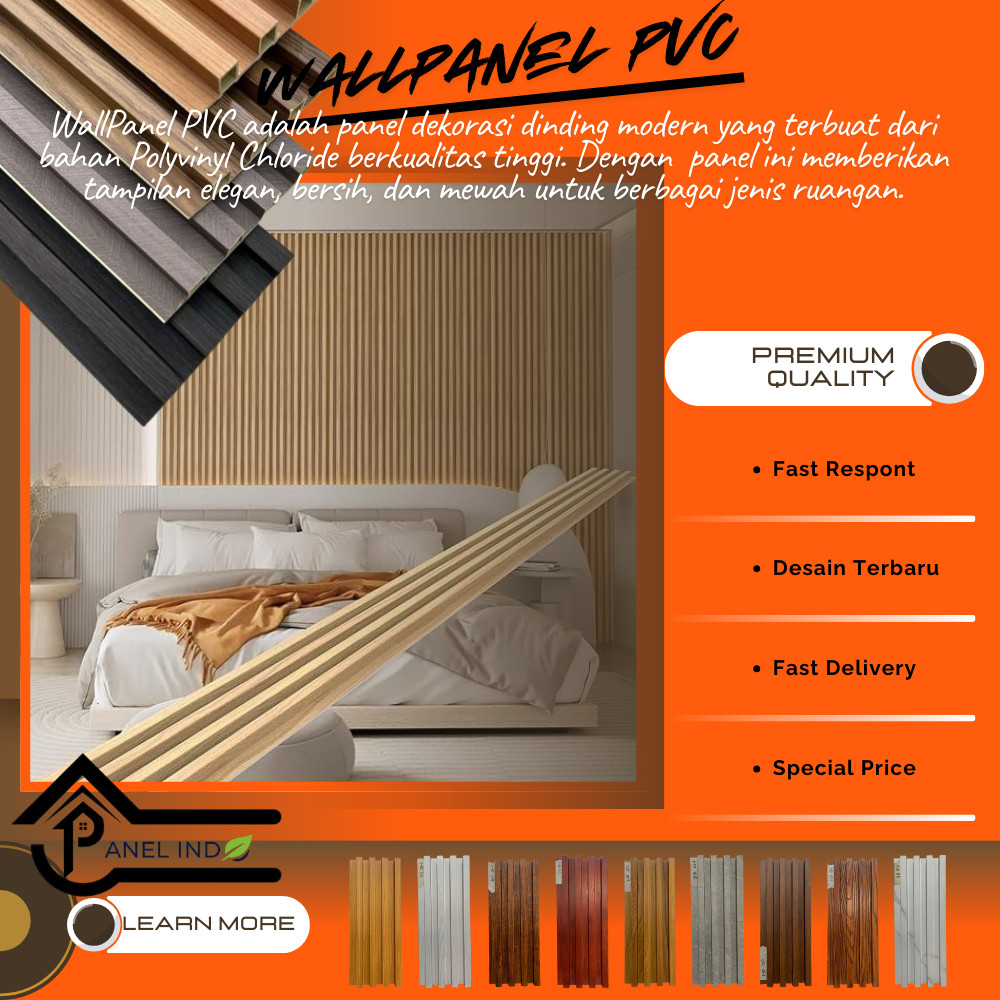 Panel Indo ( INSTANT BANDUNG )  WallPanel PVC Ukuran 1,5 Meter Dan 3 Meter / WPC Murah Berkualitas B