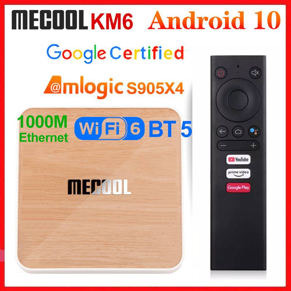 Mecool KM6 Deluxe ATV Amlogic S905X4 Smart Android 10.0 TV Box 4GB RAM 64GB ROM 2.4/5G WiFi BT 4K An
