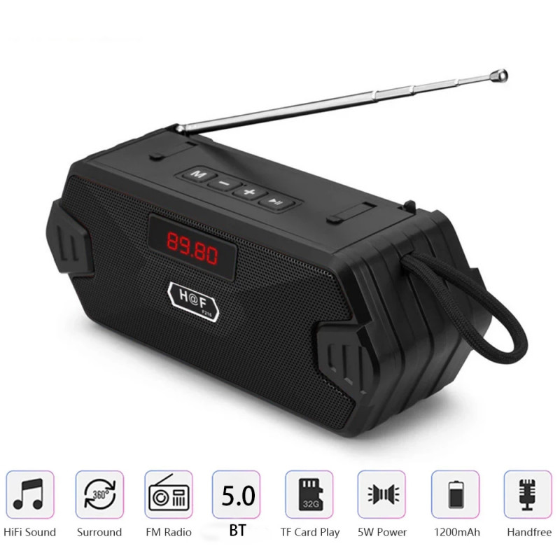 Portable Bluetooth Speakers with FM Rao Aux TF Outdoor Super Bass Column USB Wireless Speakers Bluet