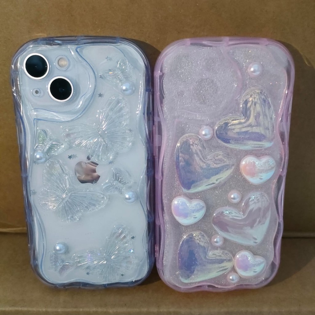 YKCS 0604A 3D LOVE BUTTERFLY BIRU PINK REDMI A1 A2 A3 10 12 4G 9C 10A 13C 14C C65 C75 NOTE 8 9 9PRO 