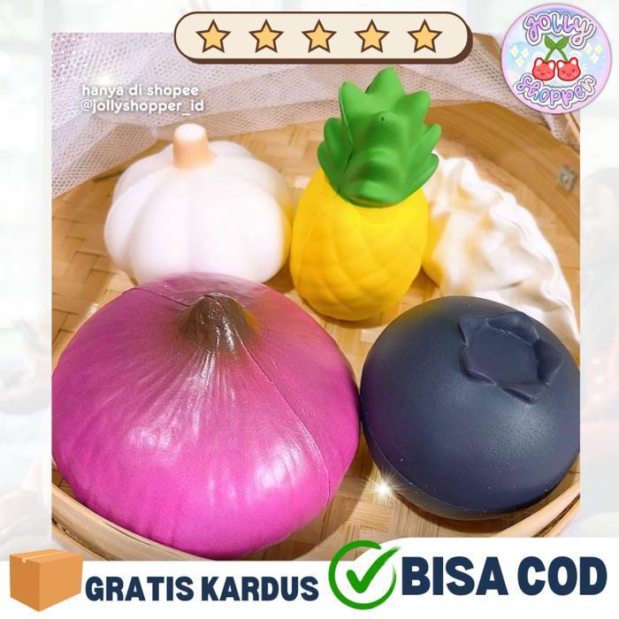 [READY STOCK] Bawang Merah Squishy / Bawang Putih Squishy / Gyoza Squishy / Nanas Squishy / Blueberr