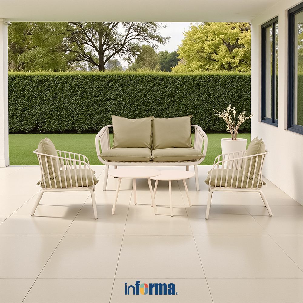 Informa Festar Set Kursi Lounge Dengan Meja - Hijau Aesthetic Chair Kursi Santai Serbaguna Kursi Tam