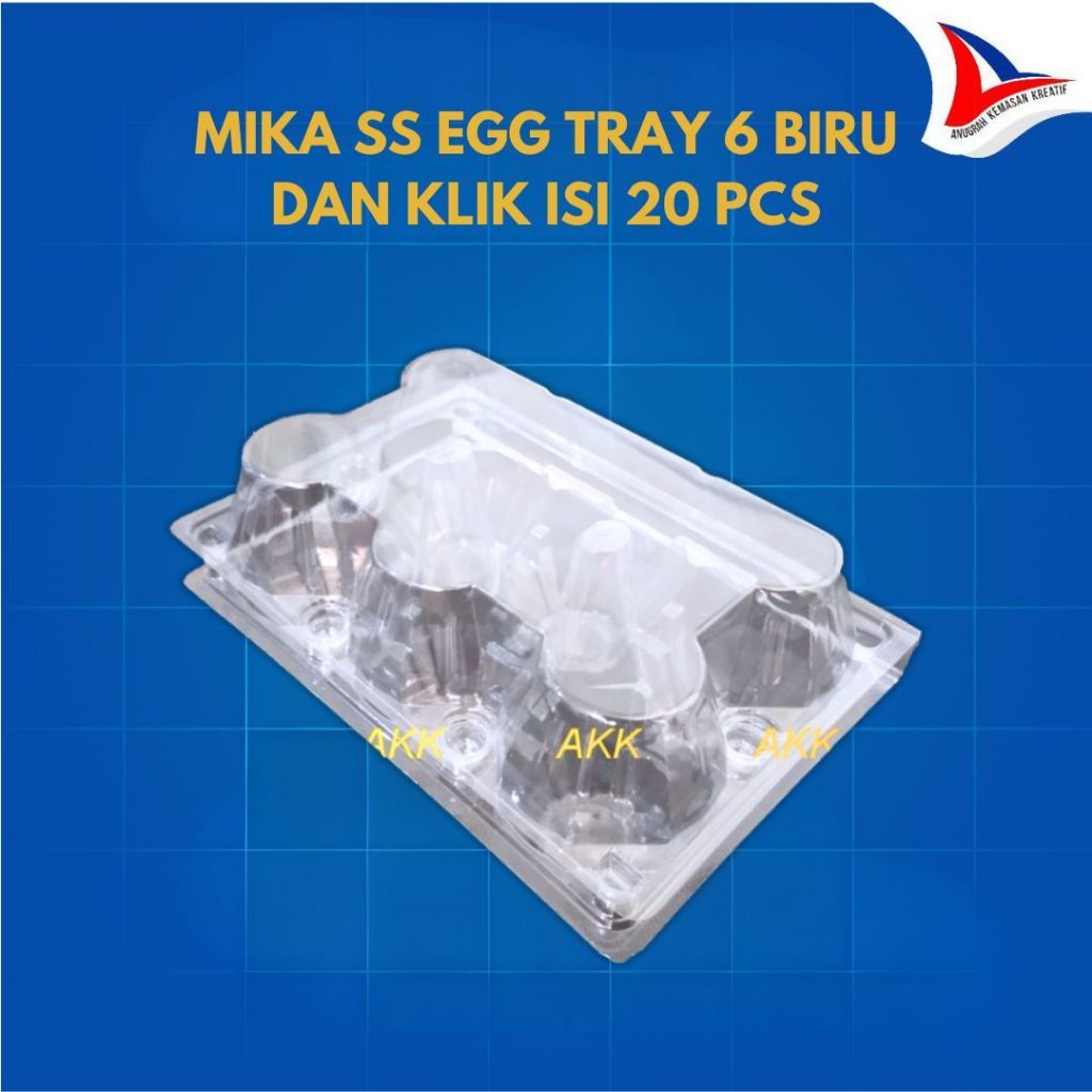 Mika Ss Egg Tray 6 Biru Dan Klik / Tray Telur Isi 6 Dengan Kancing Isi 20 Pcs Promo Cod Murah