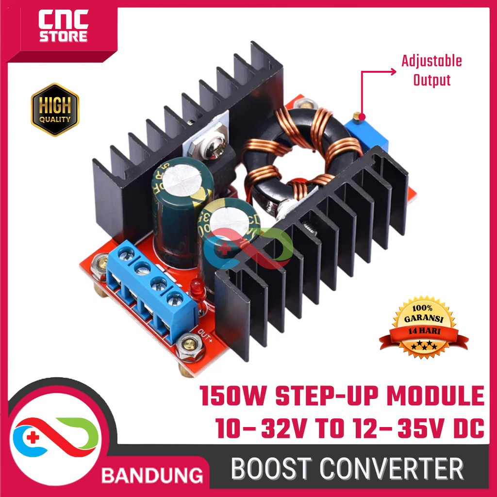 Module DC Step-Up 150W Boost Converter 6A – Boost Converter 10–32V to 12–35V