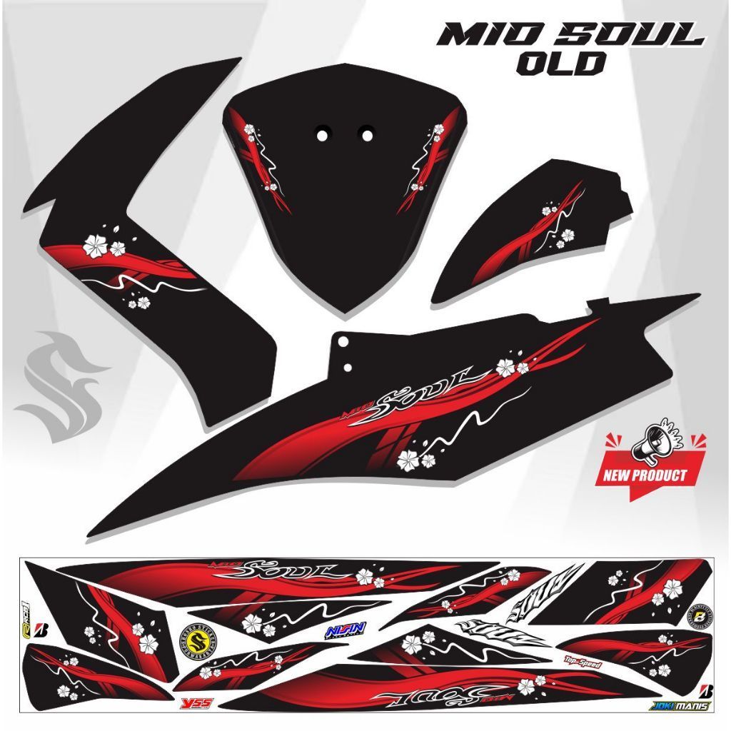 LIS STRIPING STICKER MOTOR / VARIASI STRIPING STICKER MOTOR MIO SOUL OLD MIO SOUL KARBU