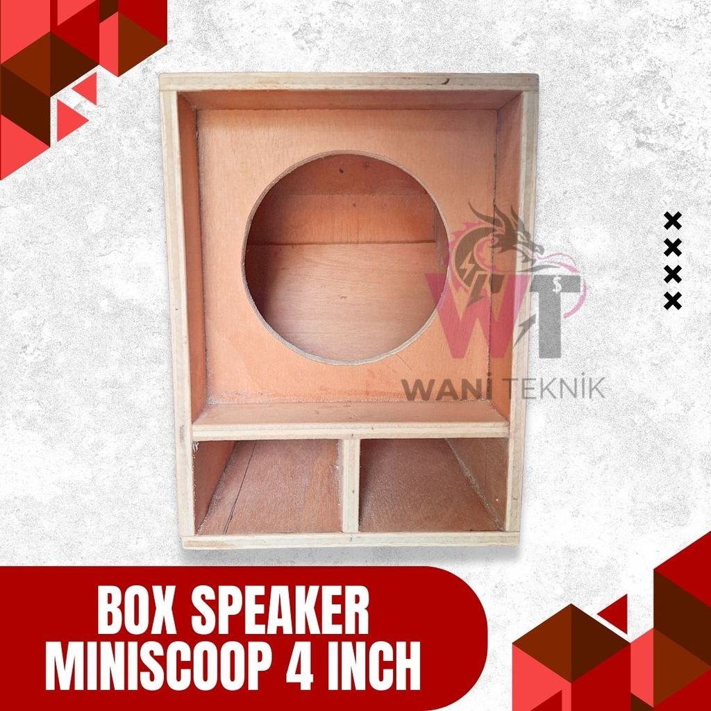 Box Speaker 4 Inch Miniscoop Single Kayu Cocok untuk Speaker Aktif Mini