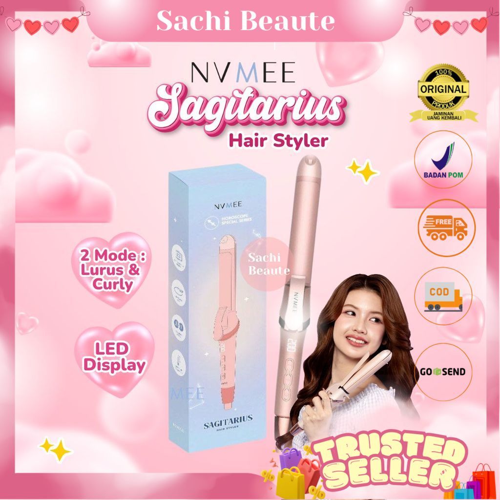 NVMEE - Catokan Rambut 2in1 LED Touch Sagitarius Hair Styler