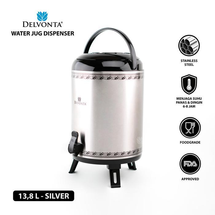 Delvonta Jumbo Stainless Water Jug Dispenser 13.8 liter