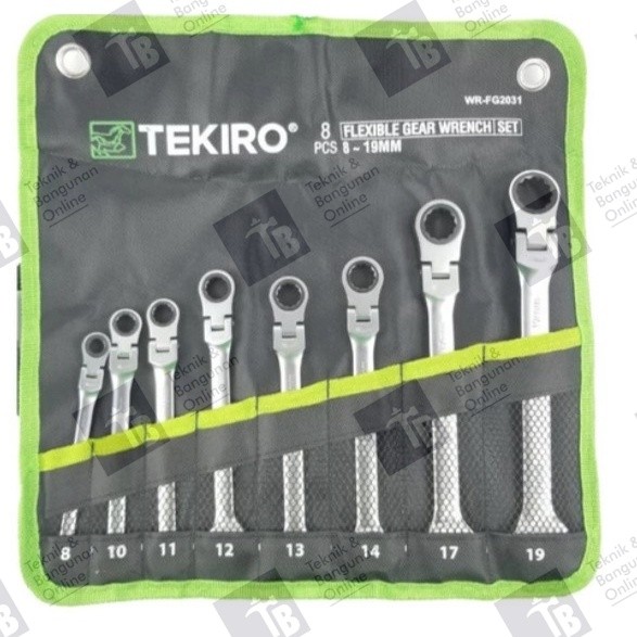 Tekiro Kunci Ring Pas Ratchet Fleksibel SET 8 pcs (8 - 19 mm) WR-FG2031